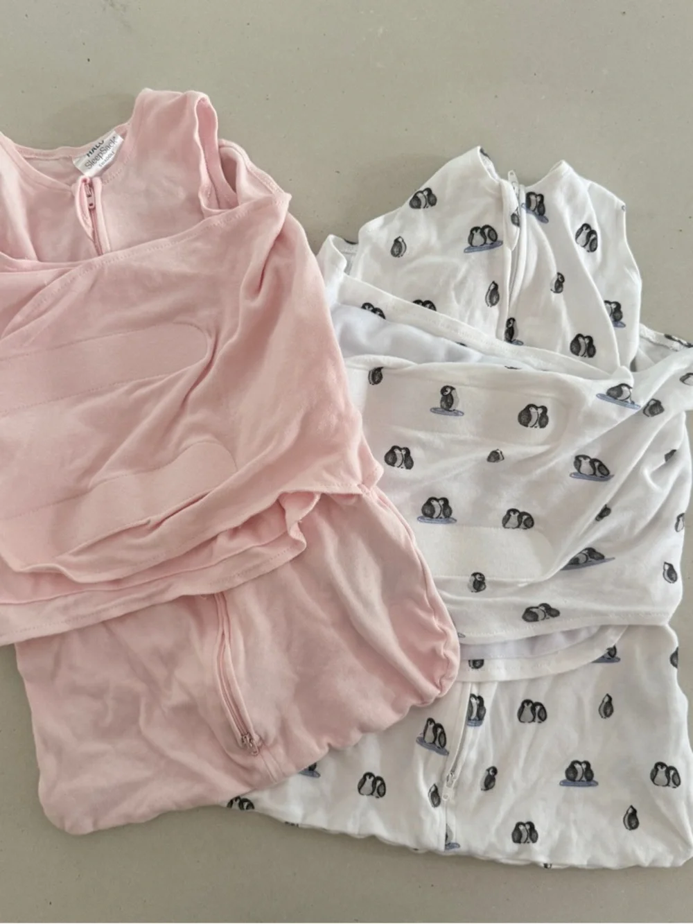 Two Halo Pink & White Penguin Print Sleep Sacks